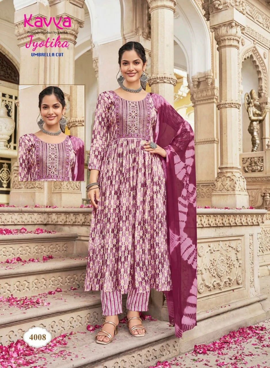 Kavya Jyotika Vol 4 Capsule Foil Print Wholesale Readymade Salwar Suit Catalog — Wholesale Salwar Suits, Kavya wholesale from Surat - Gallery Image 8